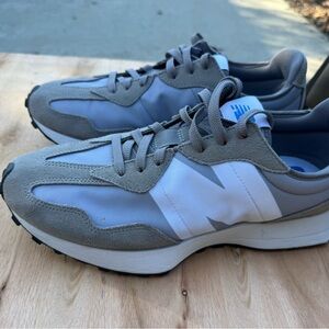 New Balance NB 327Gray and White Athletic Shoes Sneakers Very Good Used Cond